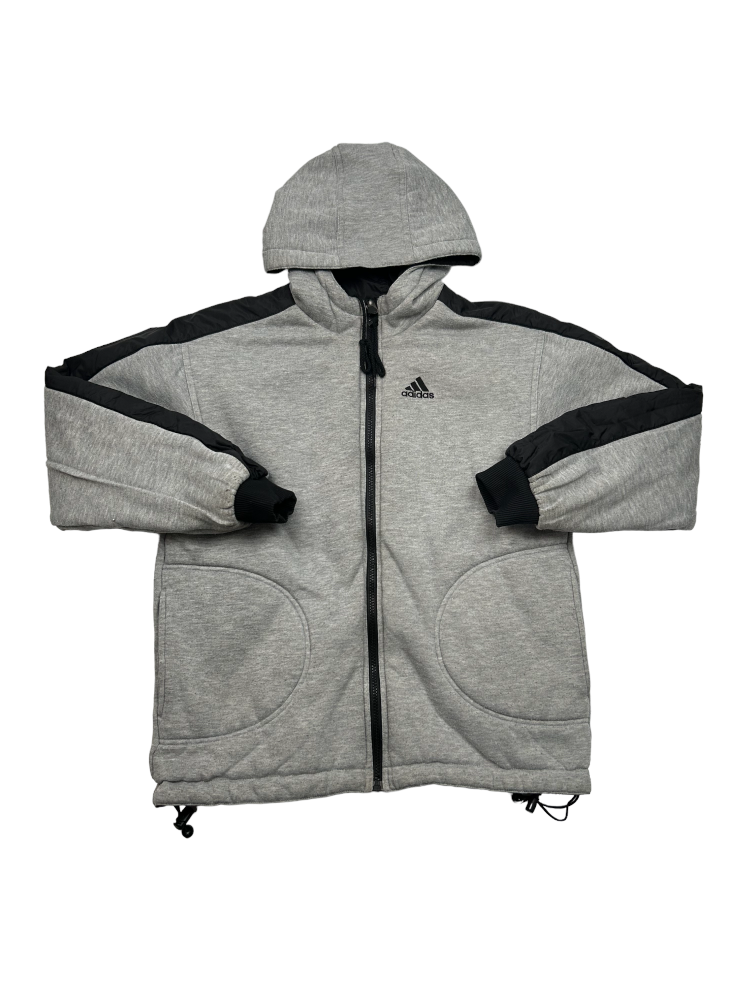 Adidas reversible jacket grey and black best sale