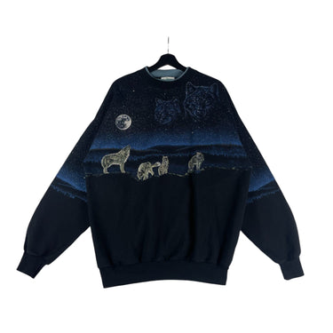 Wolf All Over Print Crewneck