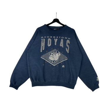 Distressed Georgetown Hoyas Starter Crewneck