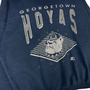 Distressed Georgetown Hoyas Starter Crewneck