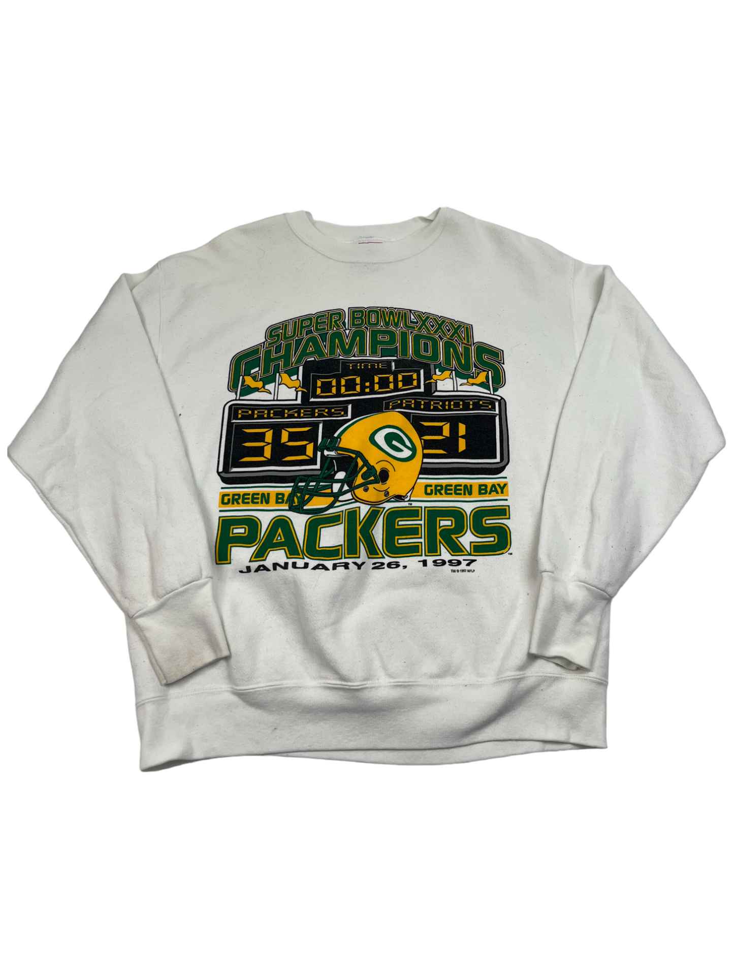 SuperBowls Champions Packers White Crewneck