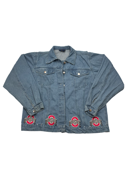 Jeans Coat Ohio State Patch